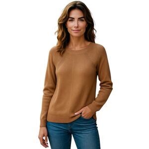 Title Nine Szabo 2.0 Wool Sweater tan camel Neutral Minimalist Classic Size XS